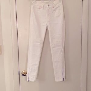 Levi’s White Altered 721 High Rise Skinny Jean